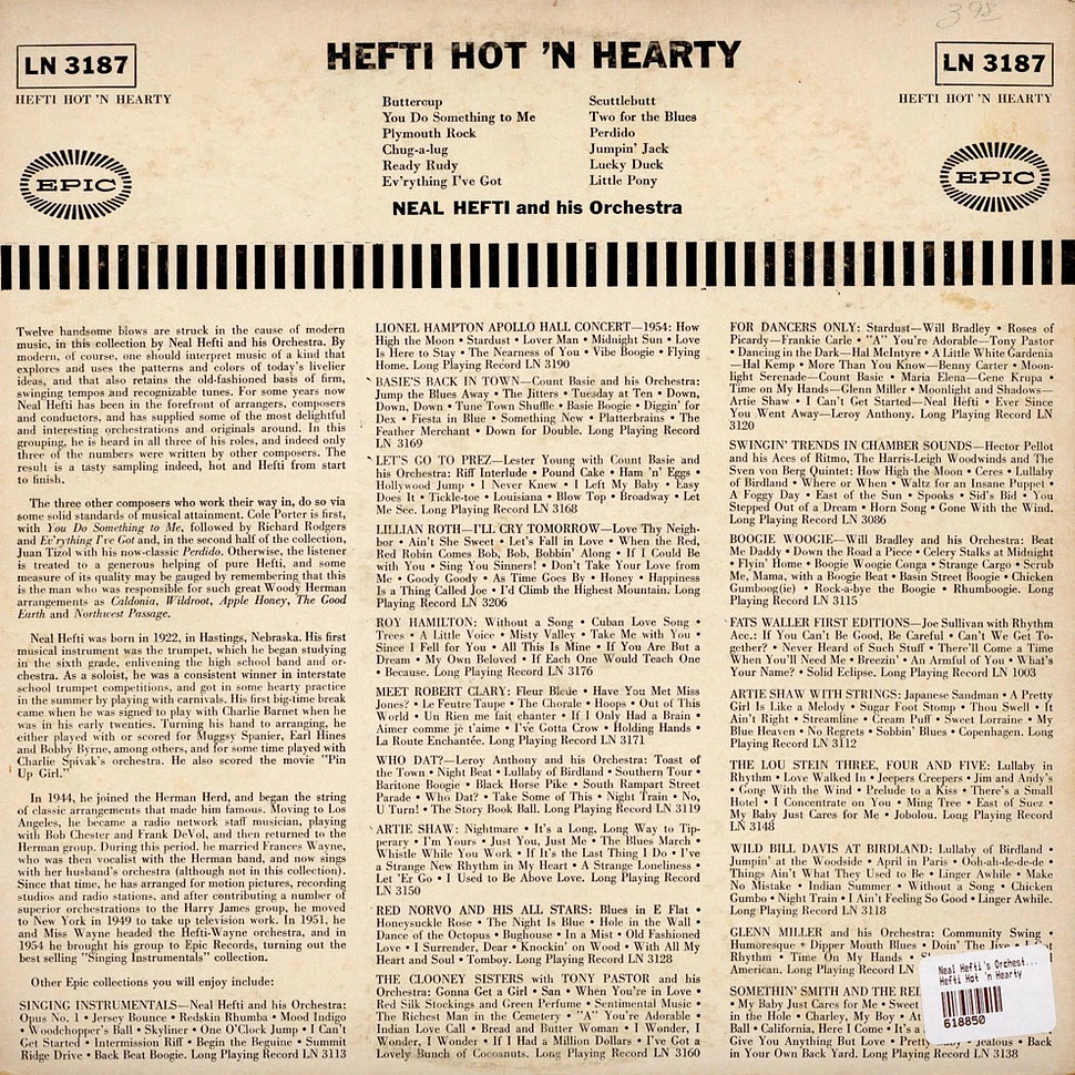 Neal Hefti's Orchestra - Hefti Hot 'n Hearty