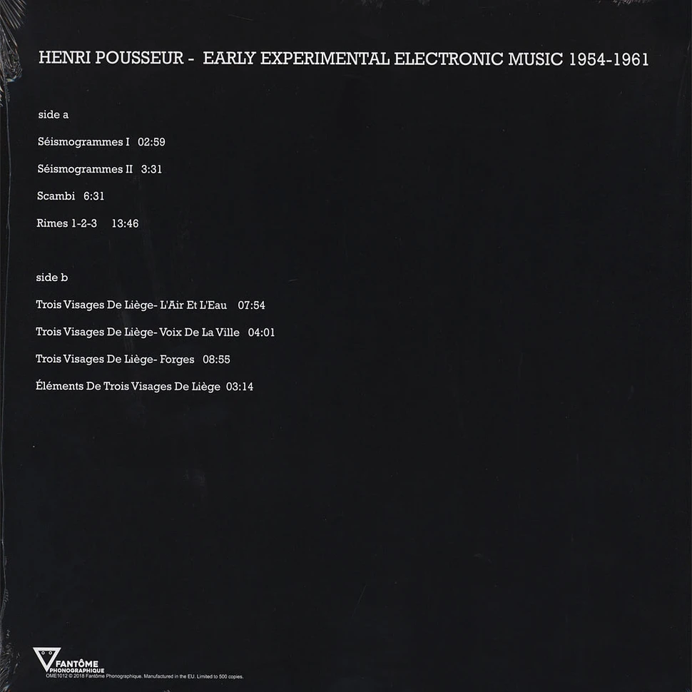 Henri Pousseur - Early Experimental Electronic Music 1954-1961