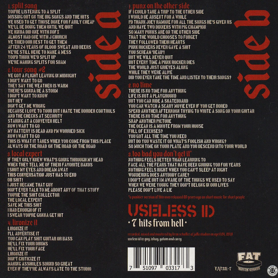 Useless I.D. - 7 Hits From Hell
