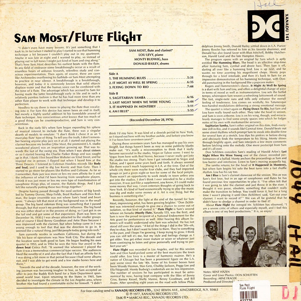 Sam Most - Flute Flight