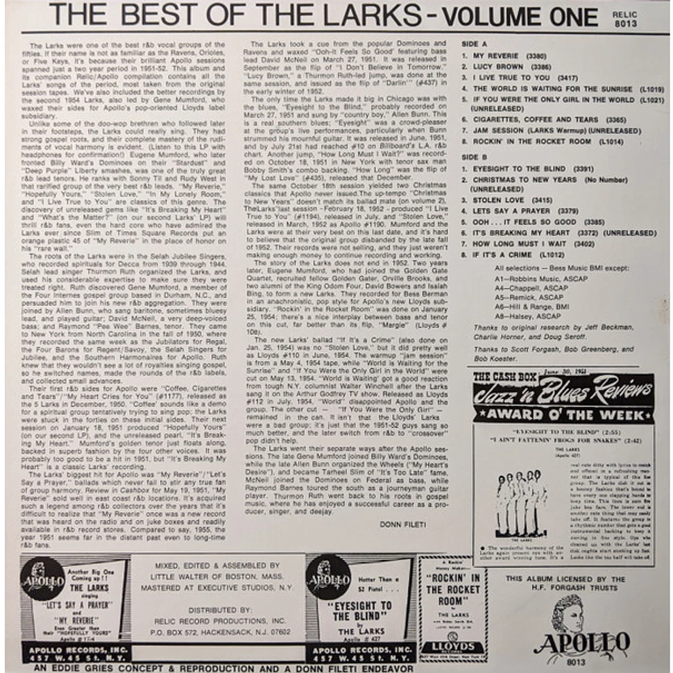 The Larks - My Reverie - The Best Of The Larks - Volume One