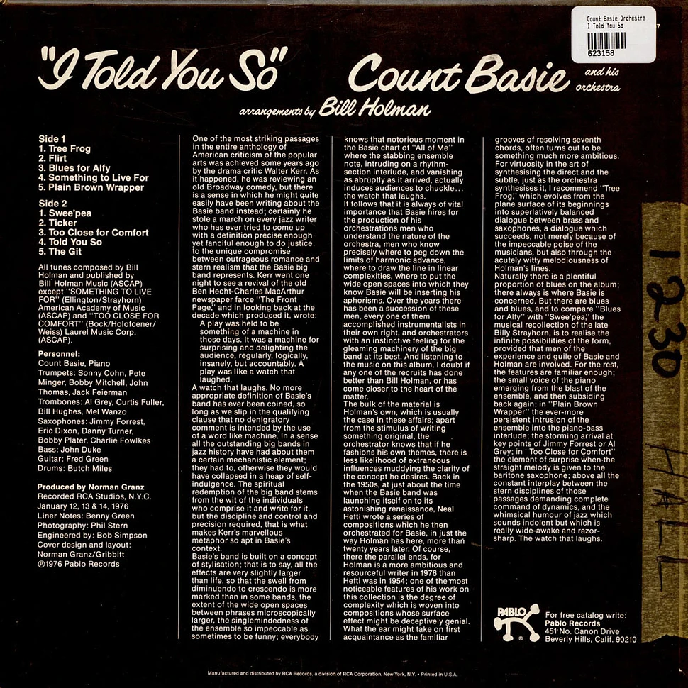 Count Basie Orchestra - I Told You So