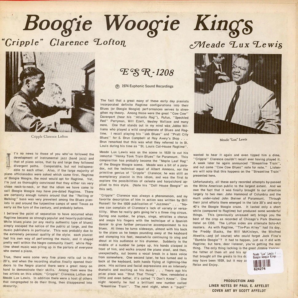 Meade "Lux" Lewis / Cripple Clarence Lofton - Boogie Woogie Kings Volume 8