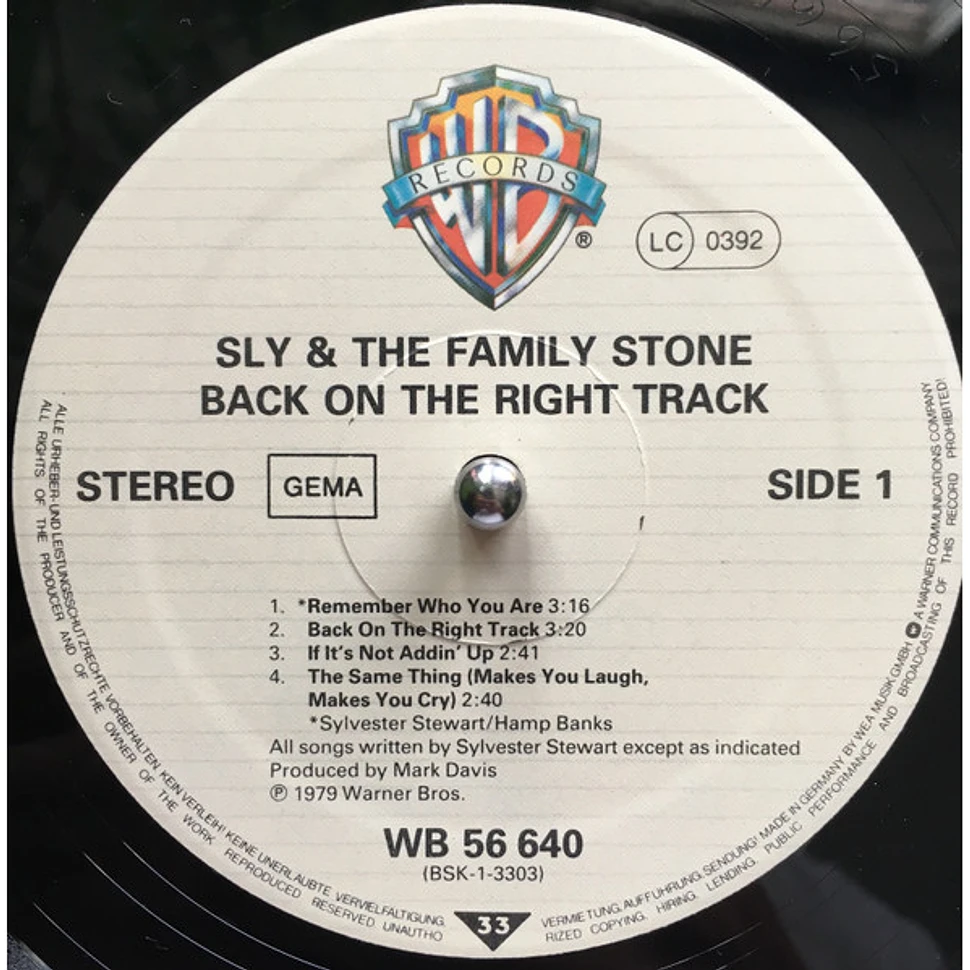 Sly & The Family Stone - Back On The Right Track