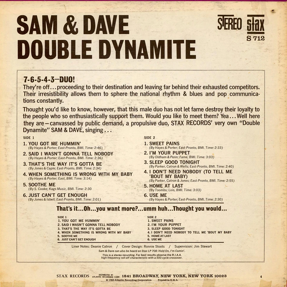 Sam & Dave - Double Dynamite