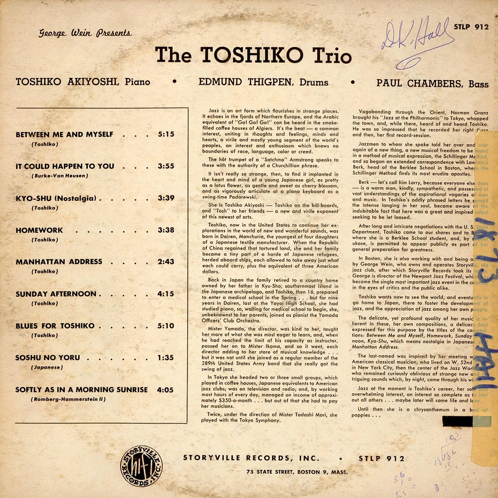 The Toshiko Trio - George Wein Presents Toshiko