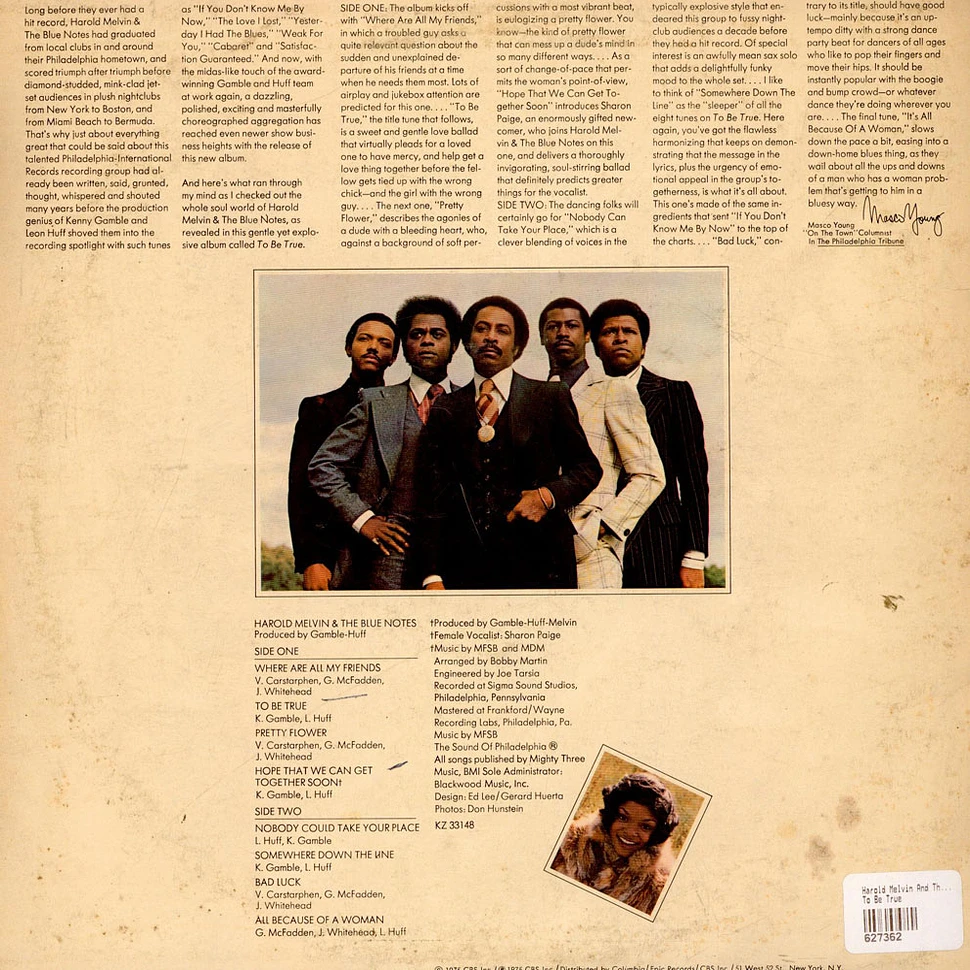 Harold Melvin And The Blue Notes Featuring Teddy Pendergrass - To Be True