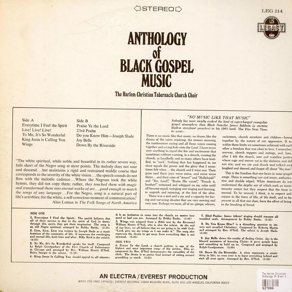 The Harlem Christian Tabernacle Church Choir - Anthology Of Black Gospel Music