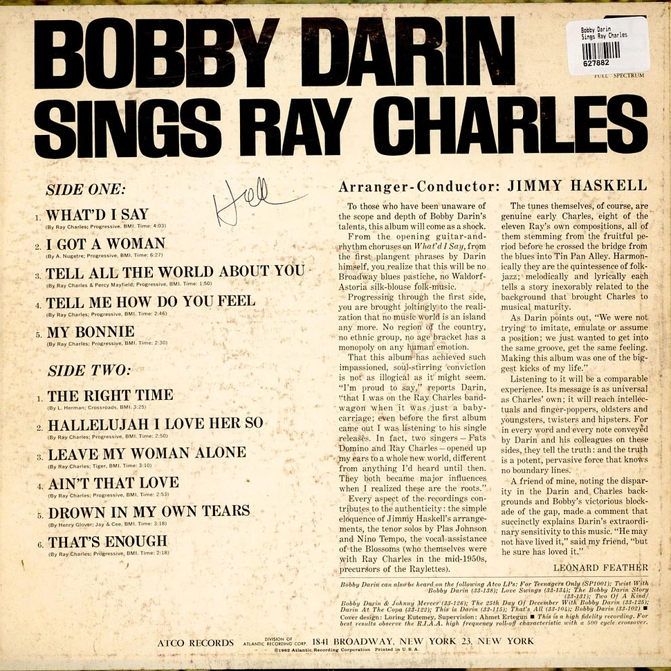 Bobby Darin - Sings Ray Charles