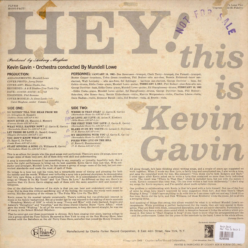 Kevin Gavin - Hey! This Is Kevin Gavin