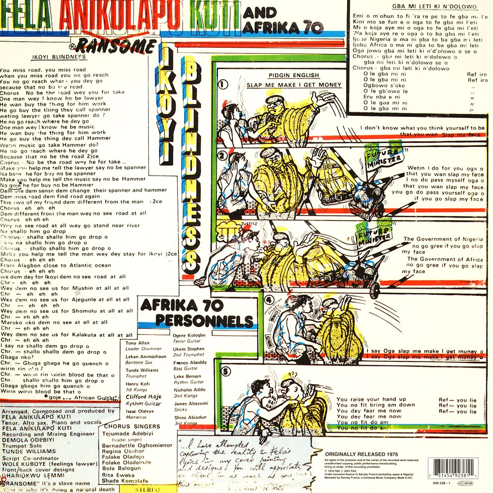 Fela Kuti & Africa 70 - Ikoyi Blindness