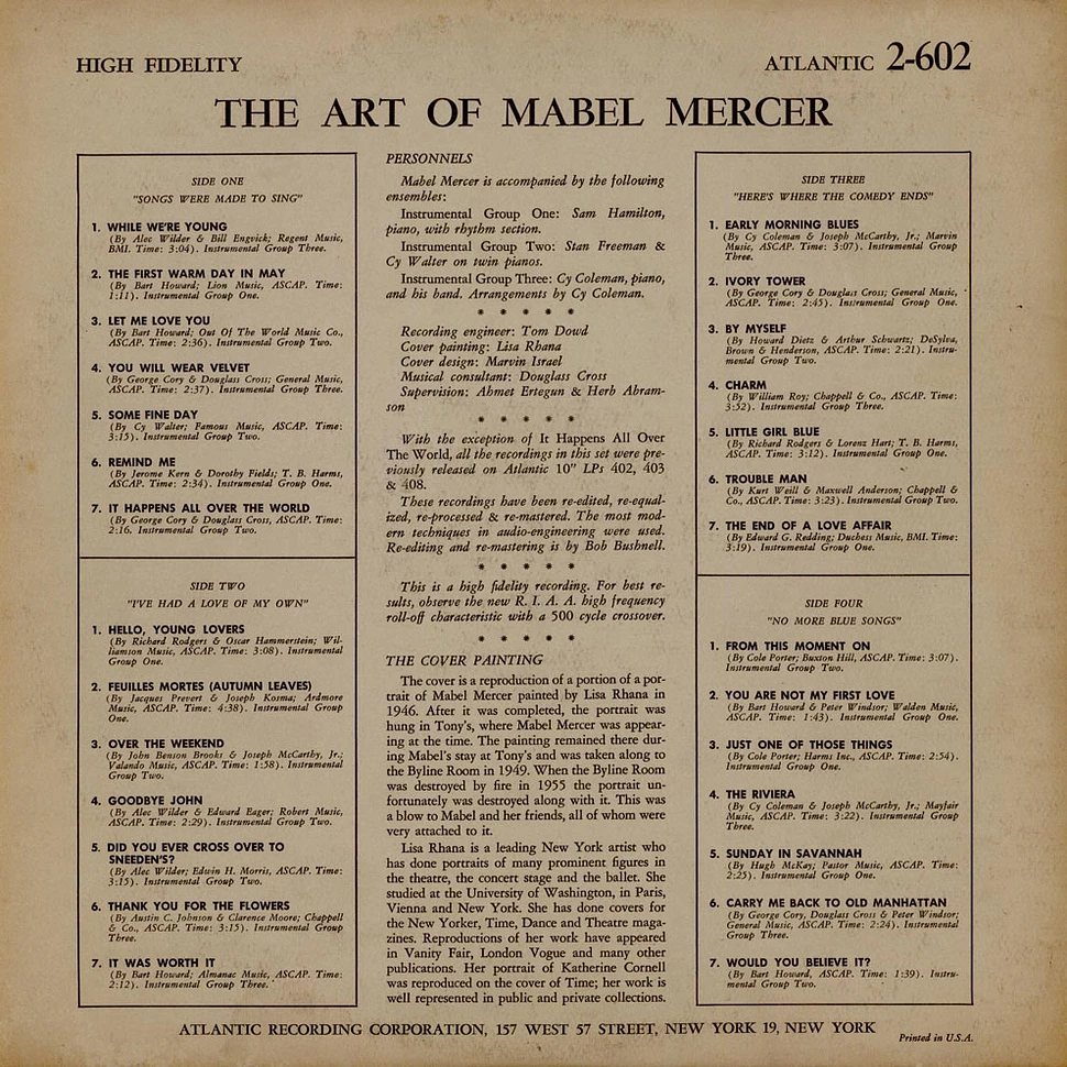 Mabel Mercer - The Art Of Mabel Mercer