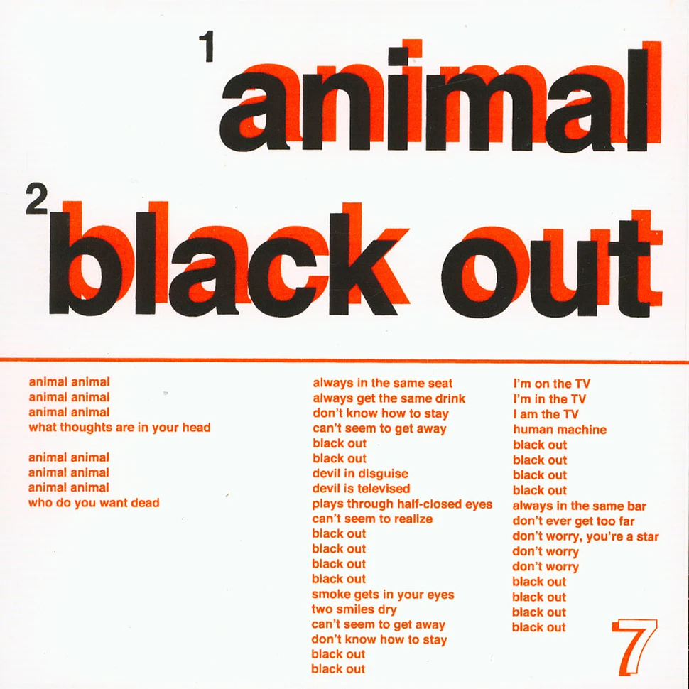 Nots - Animal / Black Out