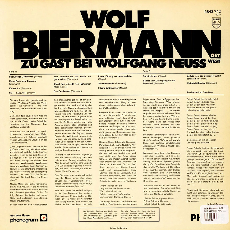 Wolf Biermann - Wolfgang Neuss - Wolf Biermann (Ost) Zu Gast Bei Wolfgang Neuss (West)