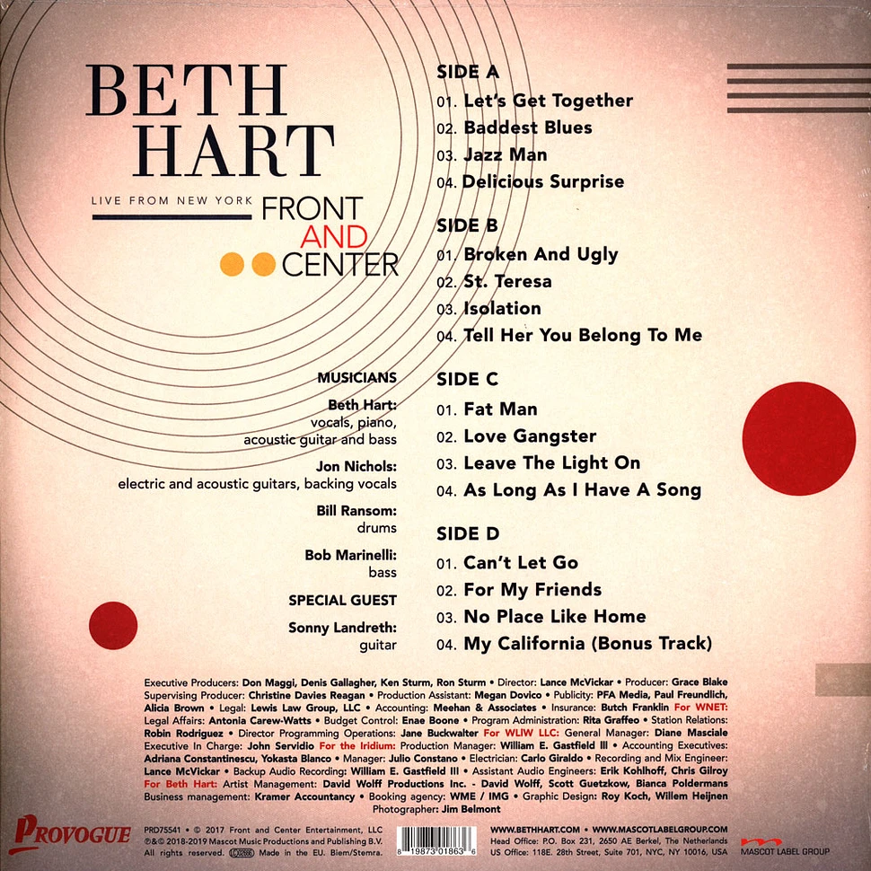 Beth Hart - Front And Center - Live From New York