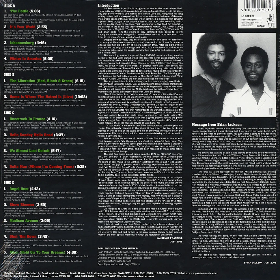 Gil Scott-Heron & Brian Jackson - Anthology Orange Vinyl Edition