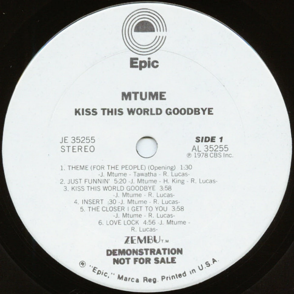 Mtume - Kiss This World Goodbye