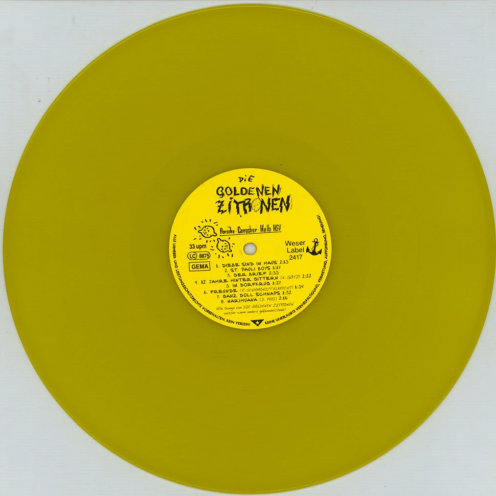 Die Goldenen Zitronen - Porsche, Genscher, Hallo HSV Yellow Vinyl Edition