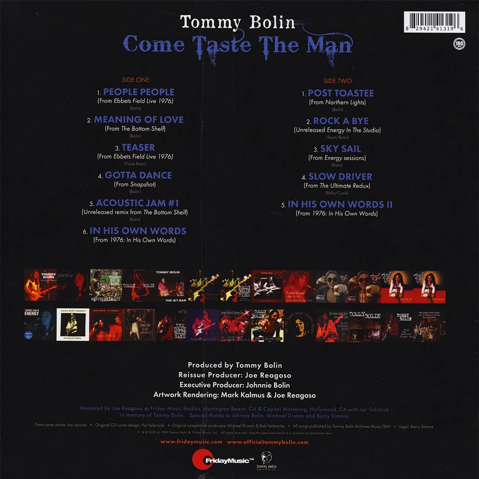 Tommy Bolin - Come Taste The Man Record Store Day 2019 Edition