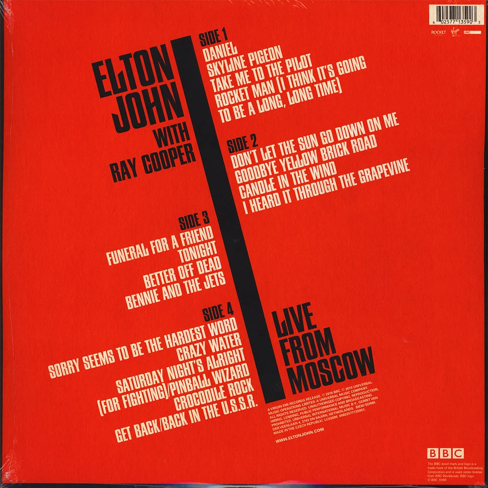 Elton John - Live From Moscow Colored Vinyl Record Store Day 2019 Edition