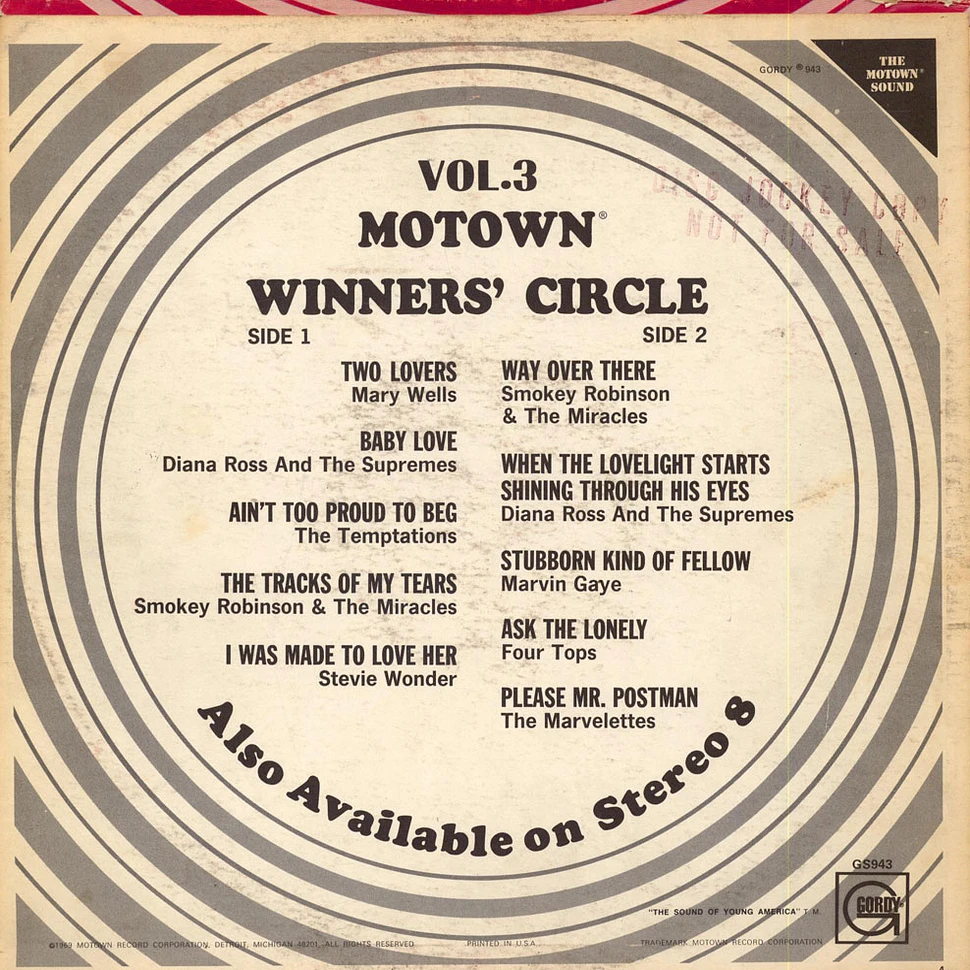 V.A. - Motown Winners' Circle - No. 1 Hits, Volume 3