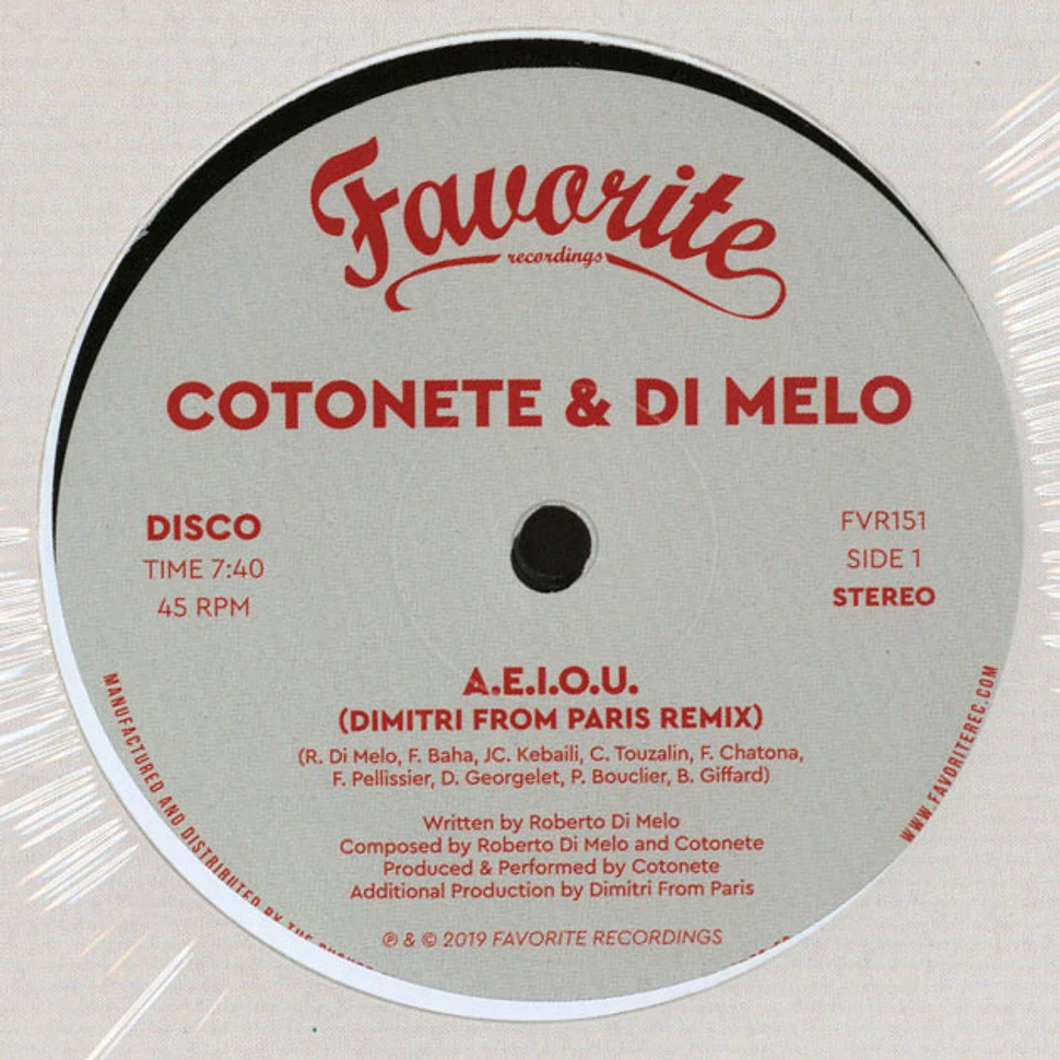 Cotonete & Di Melo - A.E.I.O.U. Dimitri From Paris Remix