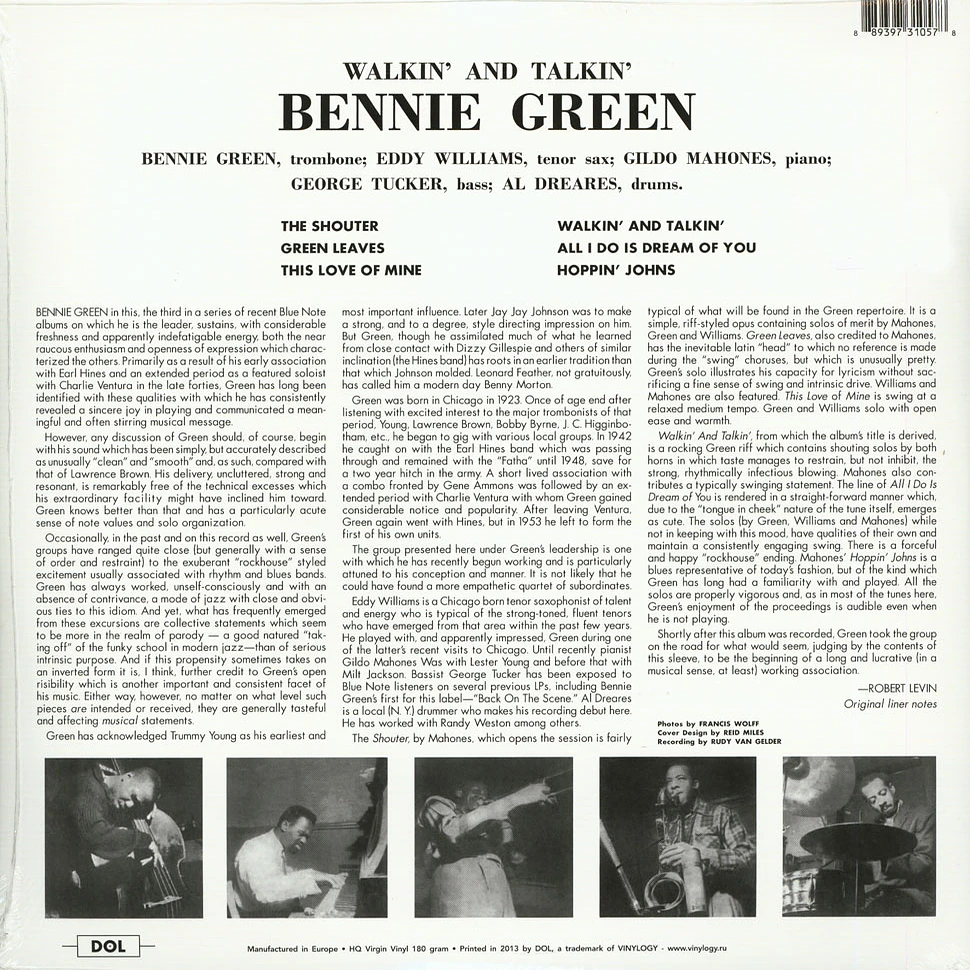 Bennie Green - Walkin' And Talkin' Gatefold Sleeve Edition