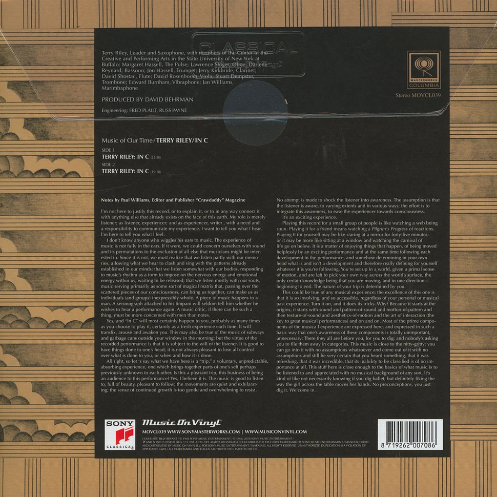Terry Riley - In C Black Vinyl Version