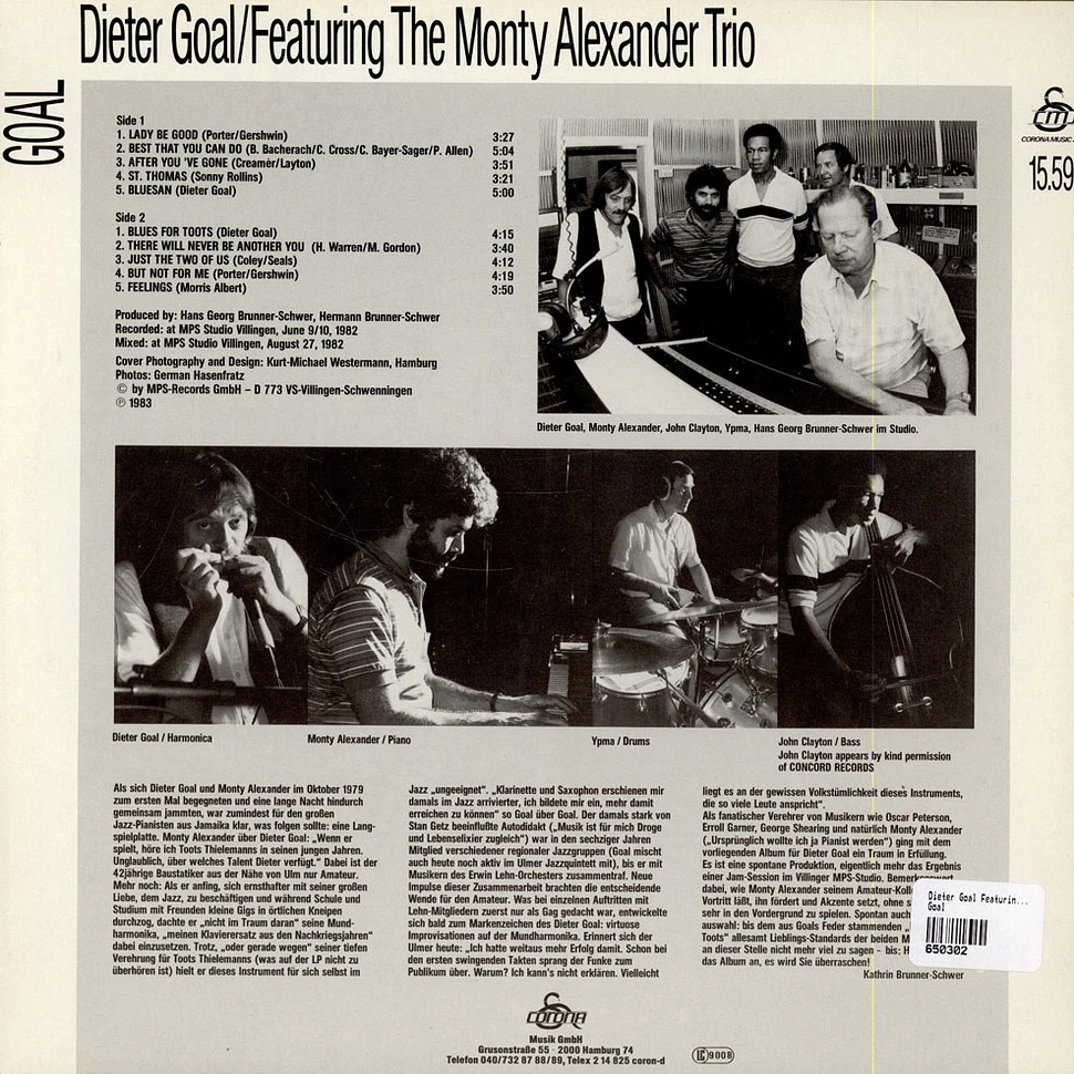 Dieter Goal Featuring The Monty Alexander Trio - Goal