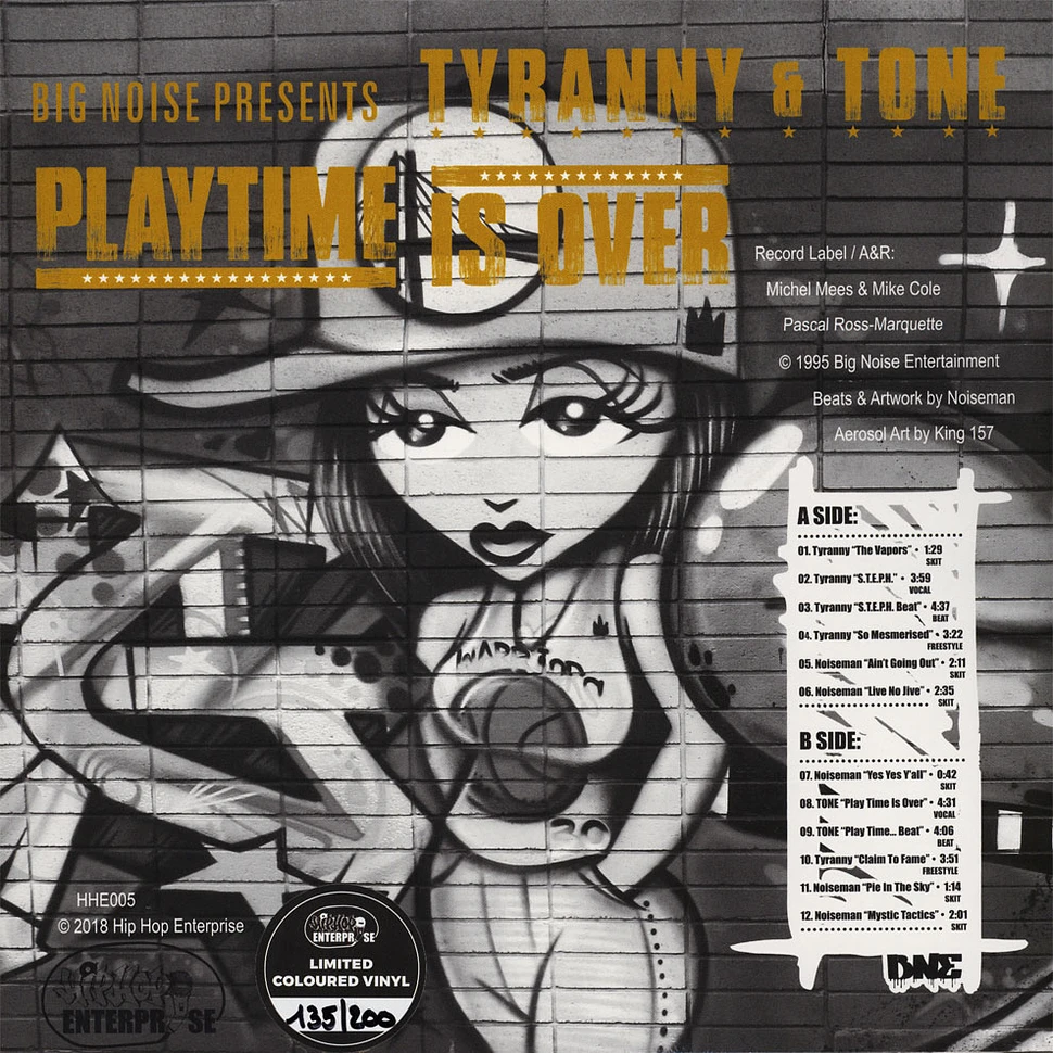 Tyranny & Tone - Playtime Is Over EP (1995) Black & Gold Colored Vinyl Edition