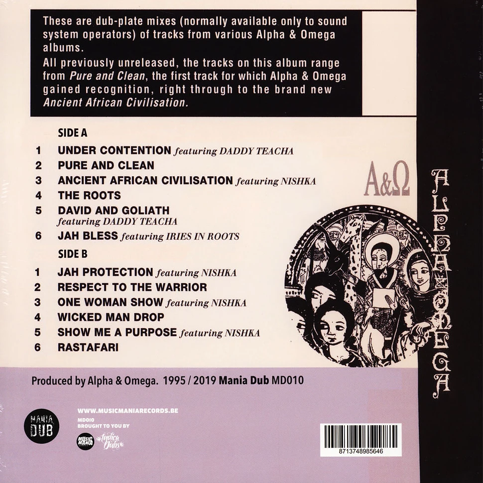 Alpha & Omega - Dubplate Selection Volume 1 Black Vinyl Edition