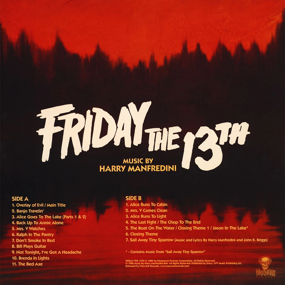 Harry Manfredini - OST Friday The 13th (1980 Original Score) 180g Colored Vinyl Edition