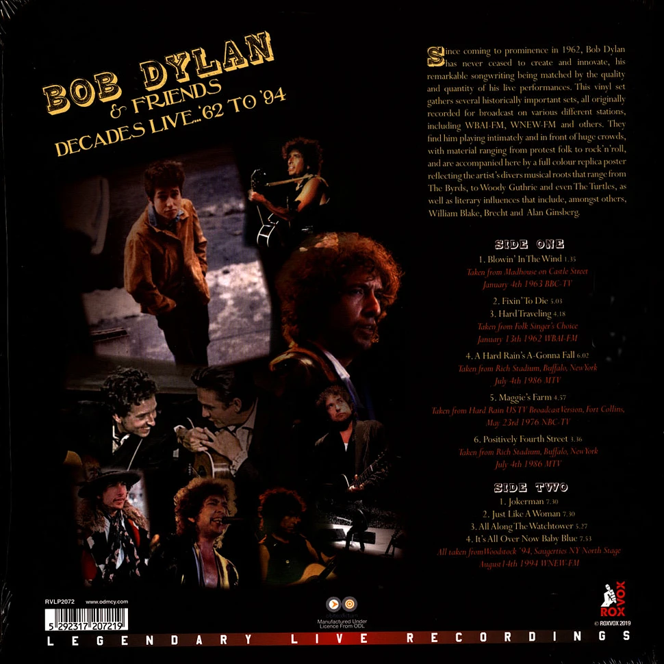 Bob Dylan & Friends - Decades Live... '62-'94