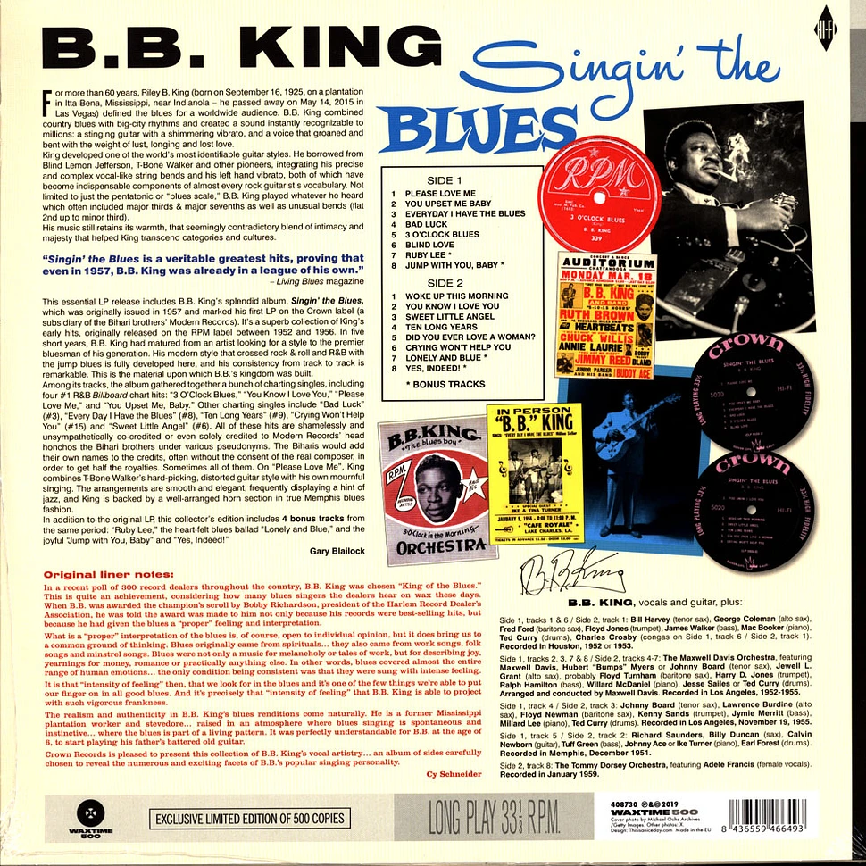 B.B. King - Singin The Blues Audiophile Edition