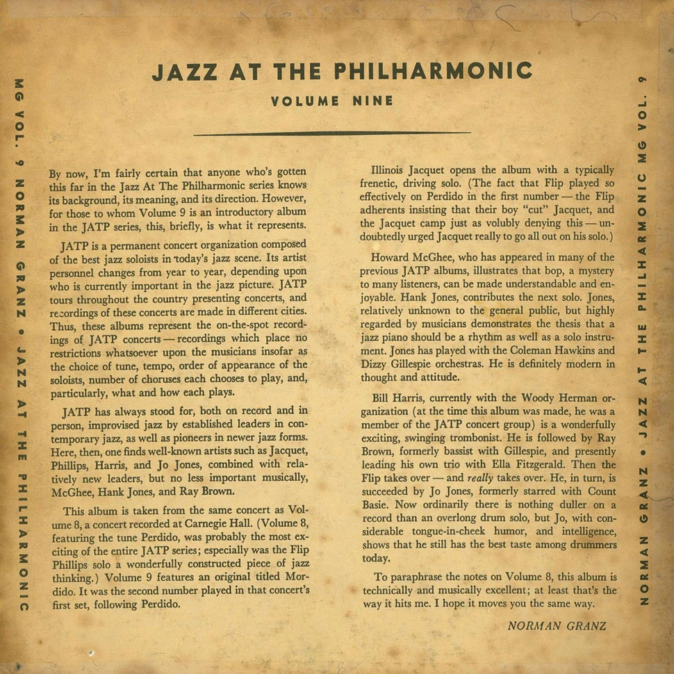 Norman Granz - Norman Granz' Jazz At The Philharmonic Vol. 9