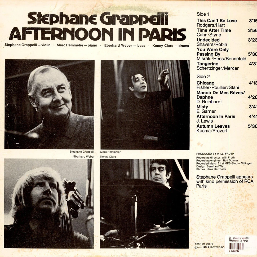 Stéphane Grappelli - Afternoon In Paris