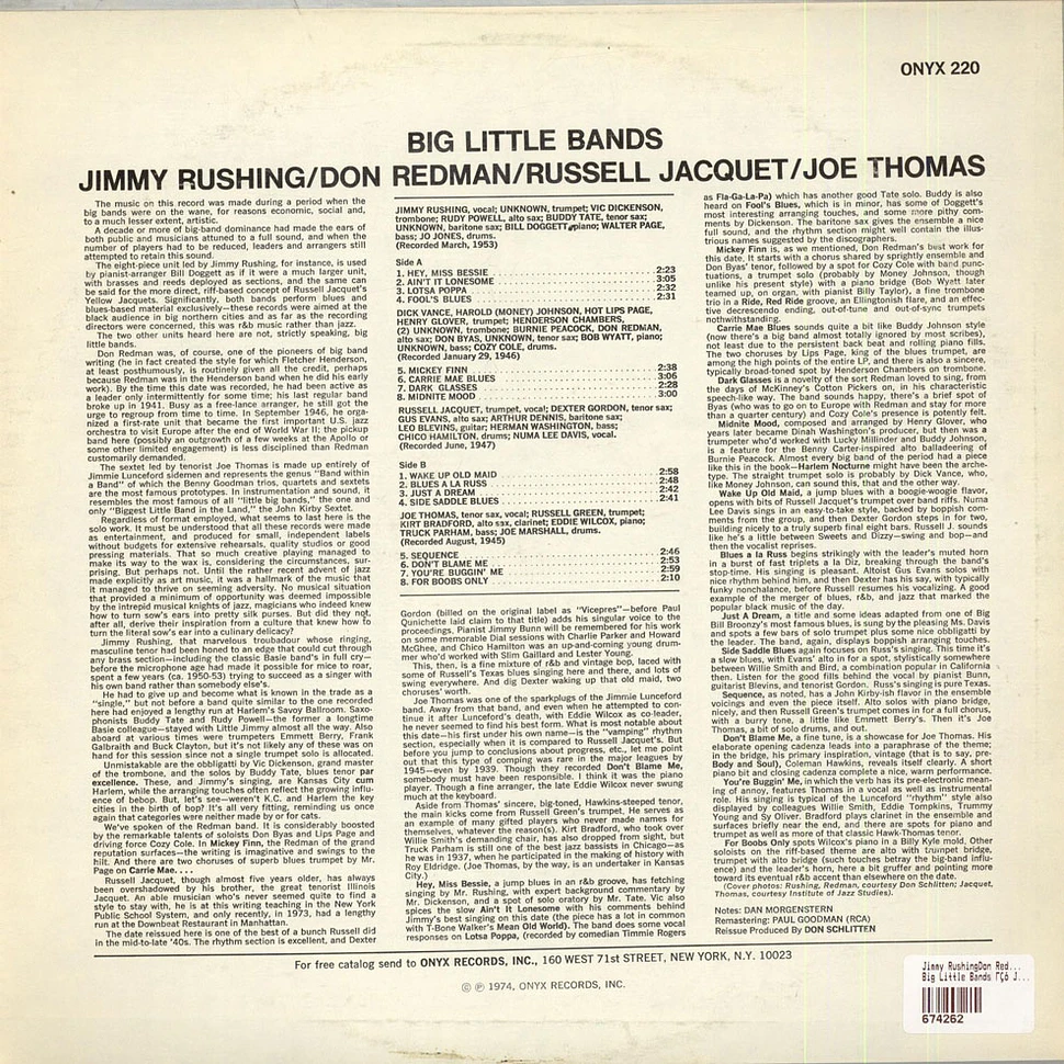 Jimmy Rushing, Don Redman, Russell Jacquet, Joe Thomas - Big Little Bands