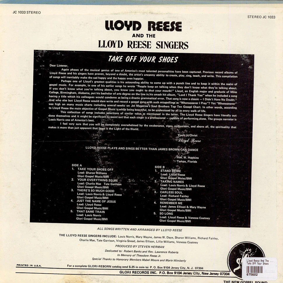 Lloyd Reese And The Lloyd Reese Singers - Take Off Your Shoes