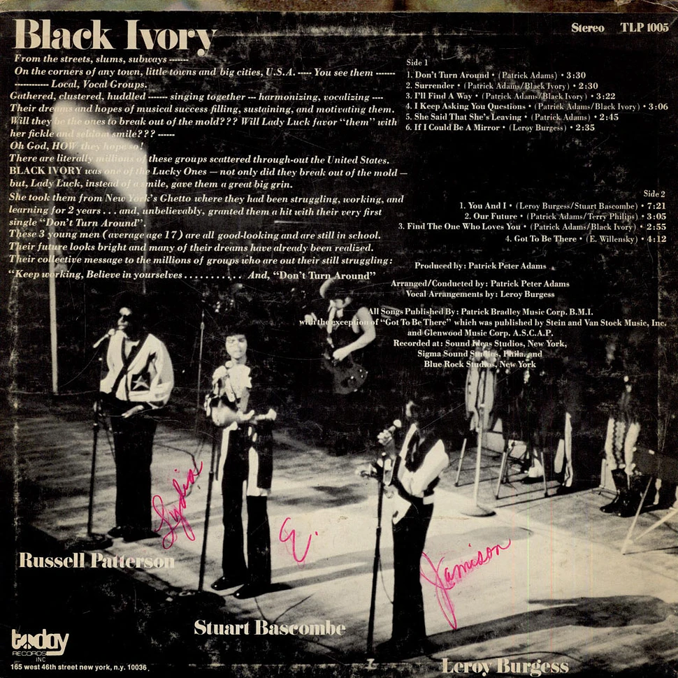 Black Ivory - Don't Turn Around