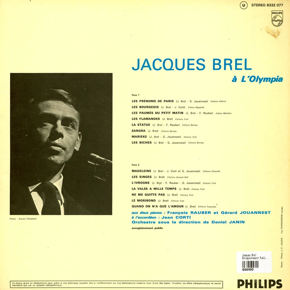 Jacques Brel - Enregistrement Public À L'Olympia