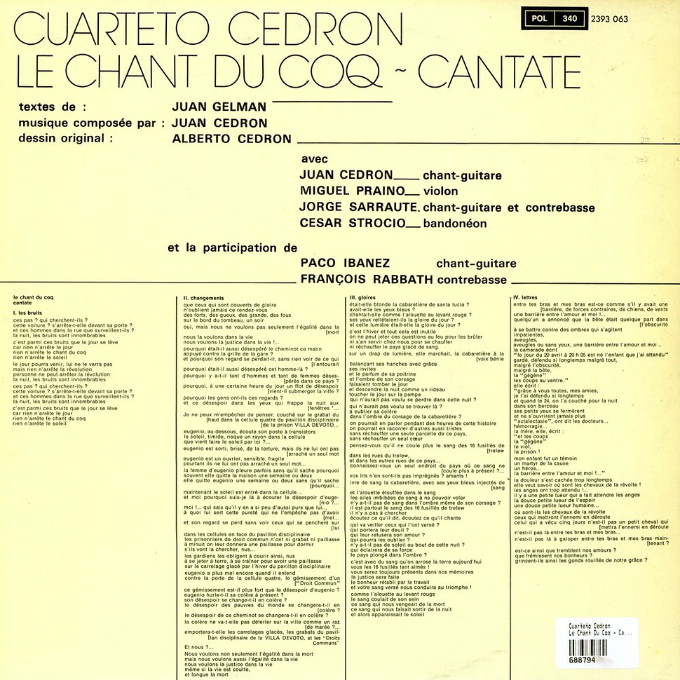 Cuarteto Cedron - Le Chant Du Coq - Cantate