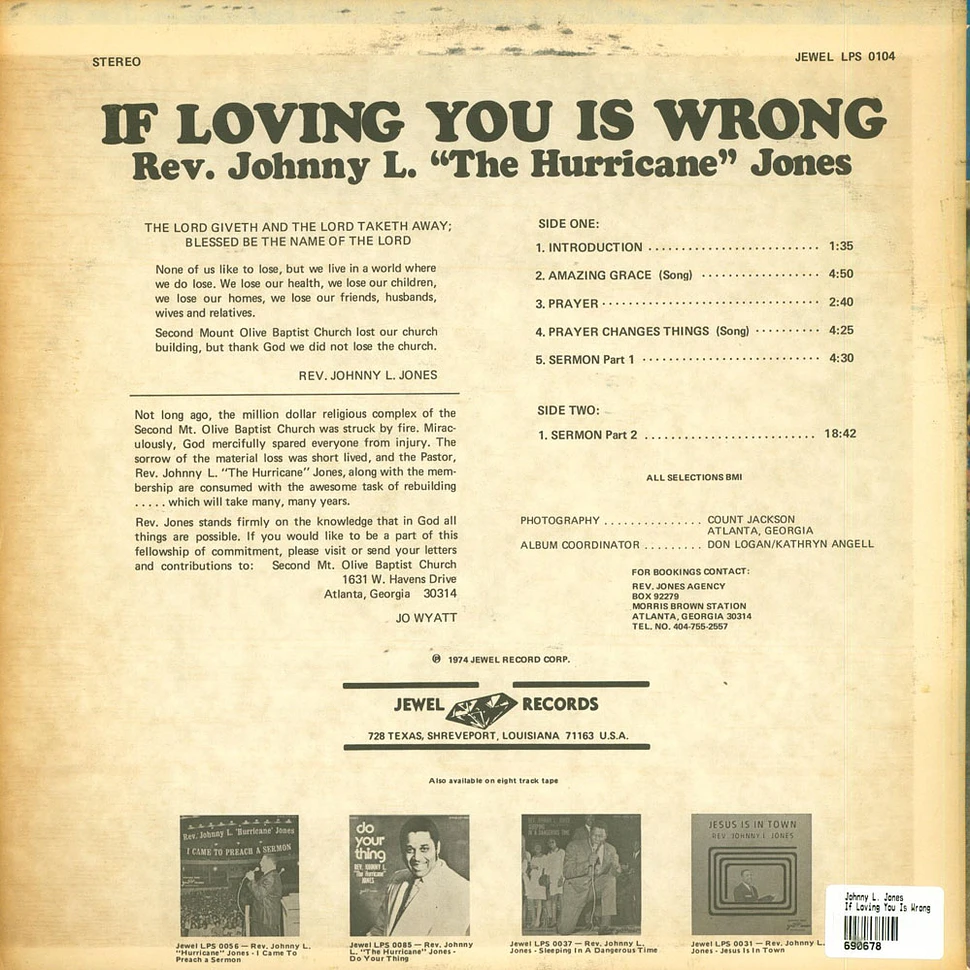 Johnny L. Jones - If Loving You Is Wrong