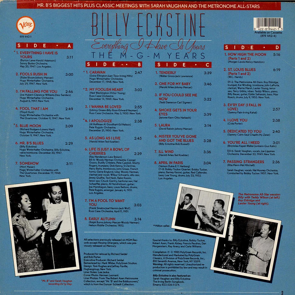Billy Eckstine - Everything I Have Is Yours (The M-G-M Years)