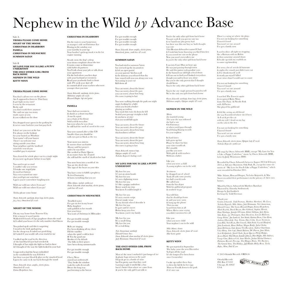 Advance Base - Nephew In The Wild