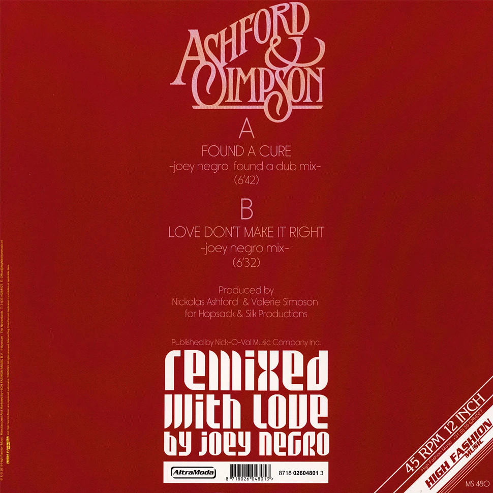 Ashford & Simpson - Found A Cure / Love Don't Make It Right (Remixed With Love By Joey Negro)