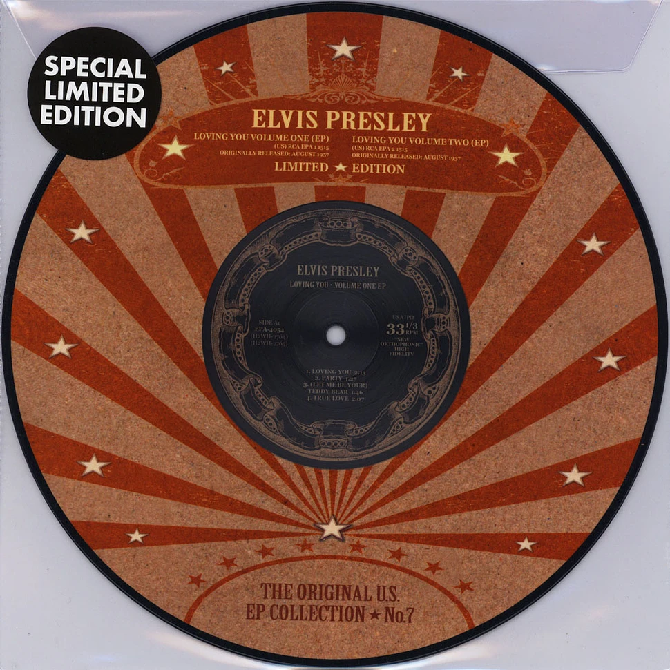 Elvis Presley - Loving You - Us Ep Collection Volume 7 Picture Disc Edition