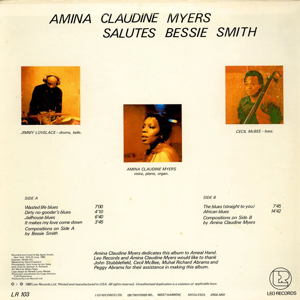 Amina Claudine Myers - Salutes Bessie Smith