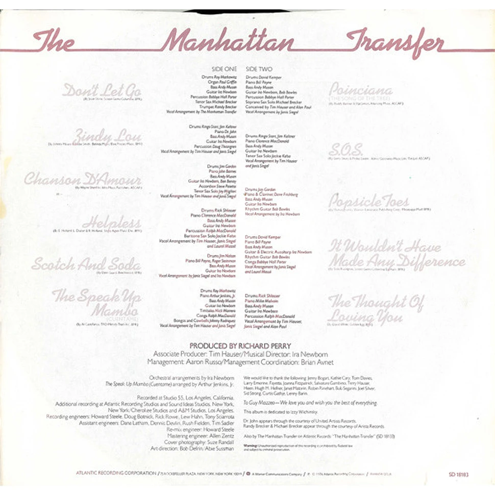 The Manhattan Transfer - Coming Out