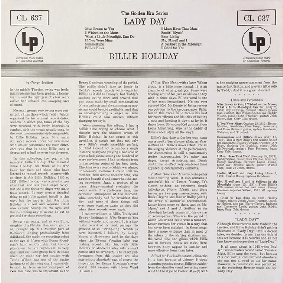 Billie Holiday - Lady Day