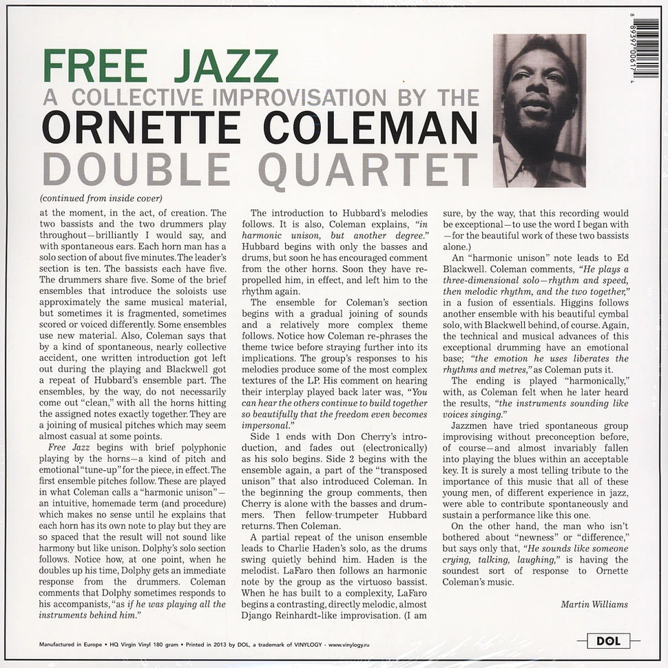 Ornette Coleman Double Quartet - Free Jazz Blue Vinyl Edition